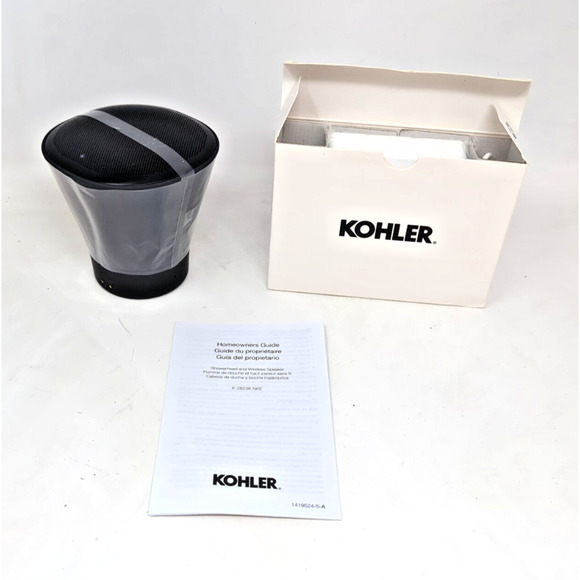 ALL BLACK Kohler Moxie Wireless Speaker with Charger dock- K-28238-NKE NEW - Picture 1 of 4